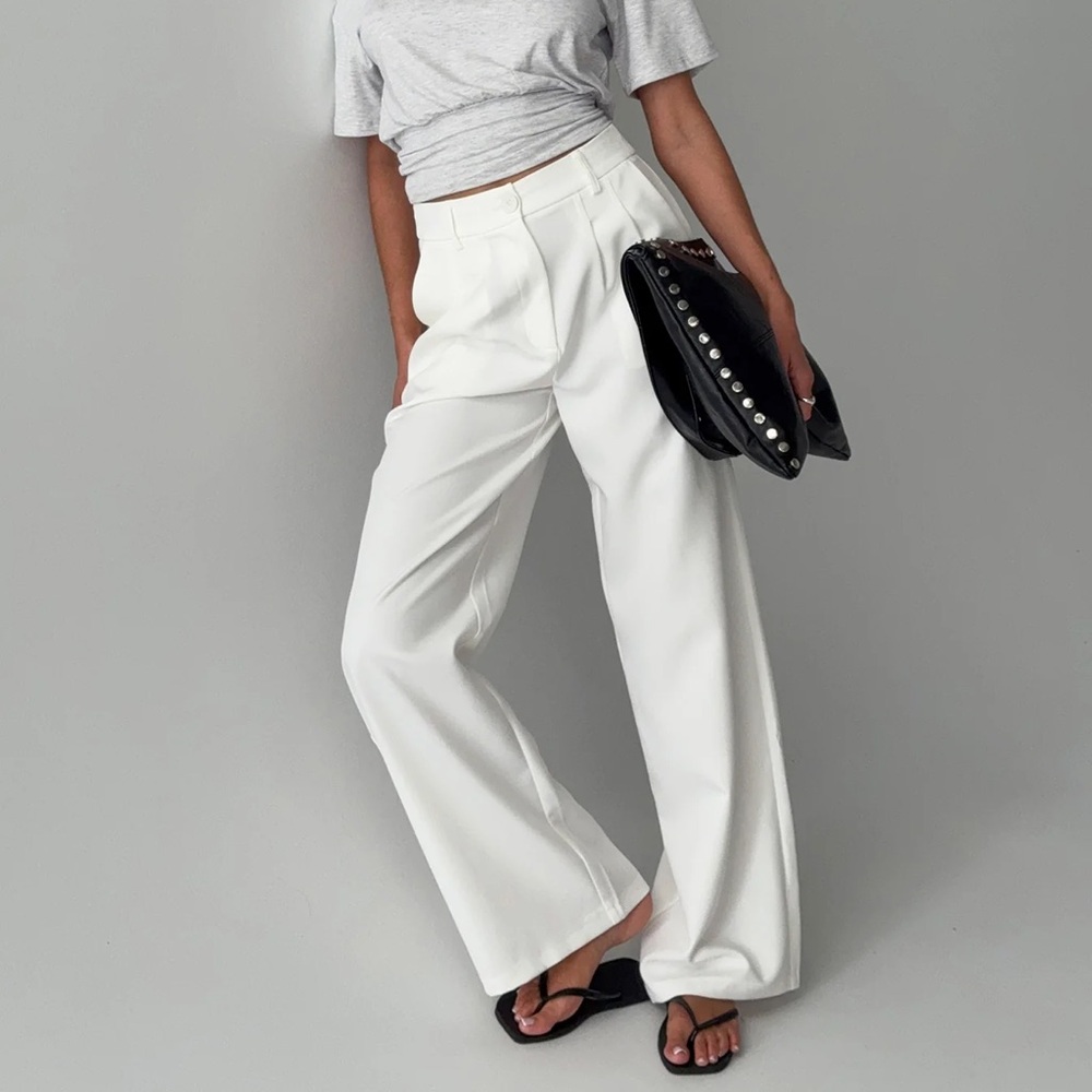 Princess Polly Archer Pants White